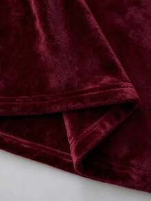 SHEIN Clasi Plus Size Solid Color Turtleneck Warm Long Sleeve T-Shirt, Fashionable For Autumn/Winter Fall - Burgundy - View 6