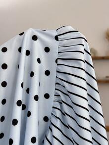 Enliva Damen-Freizeitkleid in großen Größen mit V-Ausschnitt, Polka-Dot- und Streifenmuster, Polka-Dot-Kleid, Boho-Sommerkleid, Damen-Sommerbekleidung, geeignet für Strand, Picknick und andere Anlässe, Polka-Dot-Kleid, für Apfel- und rundliche Körperformen - Verschiedenfarbig - Übersicht 8