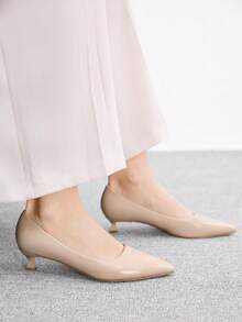 CUCCOO BIZCHIC Women's Pointed Toe Fashion Daily Versatile High Heels Kitten Heels Fall Shoes - Apricot - View 6