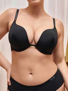 Bralution One Plus-Size Romantic Bra With Underwire - Black - View 8