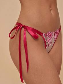 Silquee 2pcs/Set Pakaian Dalam Wanita Bra dan Celana Dalam Jala Bordir Bunga Set Pakaian Dalam Motif Bunga Set Pakaian Dalam Berkawat Set Pakaian Dalam Motif Kupu-kupu Set Pakaian Dalam Transparan Set Pakaian Dalam Bordir - MultiWarna - View 8