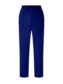 TaskEZ Scrubs Set: V-Neck Short Sleeve Top & Pants Scrub Uniform For Healthcare Workers - Deep Blue - View 7