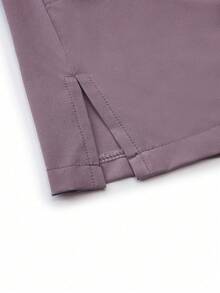 TaskEZ Scrubs Set: V-Neck Short Sleeve Top & Pants Scrub Uniform For Healthcare Workers - Dusty Purple - View 5