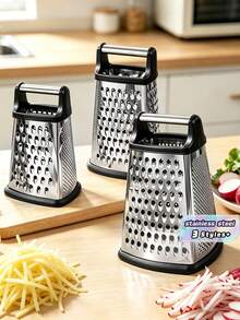 Multi-Functional Four-Sided Grater, Stainless Steel Arc-Shaped Four-Sided Grater, Slicing And Shavings, Suitable For Grilling Ginger, Garlic, Cucumber, Carrot, Cheese, Potato And Other Fruits And Vegetables, Multi-Functional Kitchen Small Tool - Multicolor - View 1
