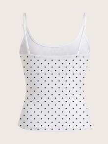 Tseoso 95% Baumwolle Schwarz & Weiß Polka Punkt Klassisch Elegant Damen Casual Slim-Fit Trägerhemd - Ganzjährig tragbar, süße Vintage Sommer Tops, Soft Girl & Clean Girl Y2K Retro Stil, vielseitig für Zuhause & Schule, Sport & Club Mode, Western Festival, süßes Date & Nachmittags-Tee Outfit, perfekt für Frühlings-/Sommerurlaub Reisen - Verschiedenfarbig - Übersicht 3