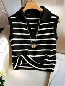 Women Tank Tops & Camis - Black and Gold - View 6