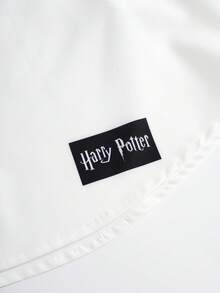 HARRY POTTER X SHEIN Women's Letter Pattern Short Sleeve Shirt, - White - View 13