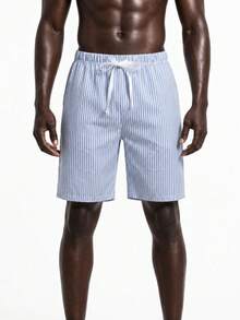 Bộ 2 quần short ngủ nam Rest Era kẻ sọc, màu xanh trắng và màu đào nhuộm tie-dye, thời trang xuân hè. - Nhiều màu - Xem 4