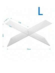 Zazumi 1个X型透明亚克力书架，现代阅读书架，音乐专辑和书籍展示架，白色或黑色书架，家居装饰，非常适合用于图书馆、食谱、音乐专辑、杂志和厨房台面用具收纳。 - 查看 7