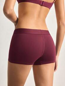 Ocili Cotton Logo Waistband Comfortable Women's Briefs - Burgundy - View 3