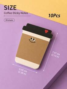 Joivida 1/5/10入 特型便利貼，小籠包造型便利貼，咖啡造型便利貼，適合靈感記錄與辦公室留言便條紙 - 多色 - 查看 8