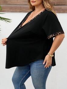 SHEIN CURVE+ Plus Size Women's Solid Color Rhinestone Decorated Front Button Elegant Long Sleeve White Shirt - White - View 3