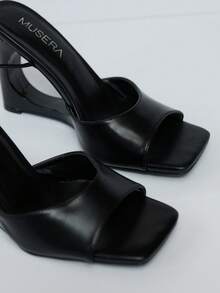 MUSERA Sandal thời trang nữ, giày đế xuồng dự tiệc, giày đi du lịch mùa hè, thanh lịch và đa năng, công sở và dạo phố, giày thời trang mùa xuân, nghỉ xuân, lễ Phục sinh, giày Giáng sinh - màu đen - Xem 2