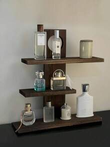 1 pieza Estantería de perfume de madera retro, estante de exhibición de cosméticos de madera maciza vintage de varias capas - Marrón - Ver 6