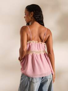 Camiseta de tirantes tejida para vacaciones de primavera/verano - Rosa Pálido - Ver 3