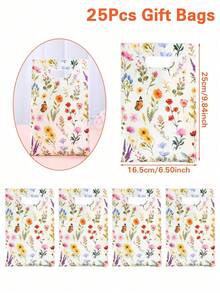 10/50入 春季禮品袋 花卉印花禮品包裝袋 收納袋 托特袋 適用於生日派對佈置 春季裝飾 婚禮佈置 嬰兒派對 性別揭曉派對 派對用品 派對伴手禮 花卉派對配件 - 多色 - 查看 10