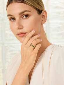MOTF PREMIUM ANILLO BAÑADO EN ORO DE 18K - Verde - Ver 9