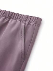 TaskEZ Scrubs Set: V-Neck Short Sleeve Top & Pants Scrub Uniform For Healthcare Workers - Dusty Purple - View 4