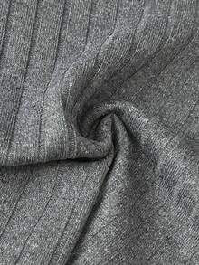 Franclia Women's Solid Color Ribbed Fitted Camisole - Grey - View 4