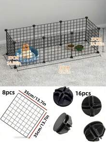 6/8/10pcs Mesh Panels Can Be Freely Assembled Into Pet Fences, Cat Cages, Dog Cages, Hamster Cages, Rabbit Cage Accessories, Suitable For Small Pets Like Cats And Small Dogs, And Can Also Be Used To Assemble Shoe Racks Or Shelves. - one-size - View 7