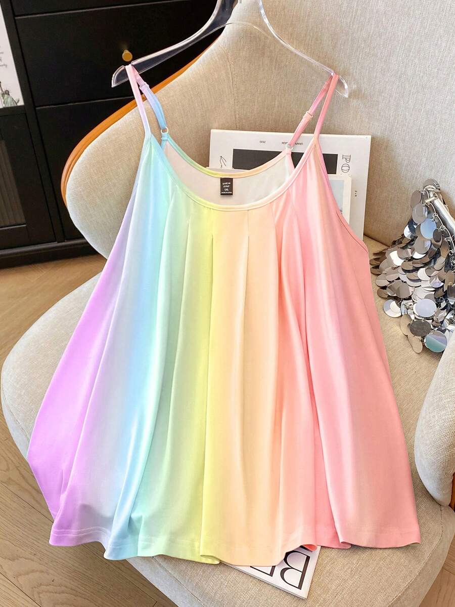 GlowEve CURVE Áo ba lỗ màu ombre rộng rãi cho nữ cỡ lớn, áo phông họa tiết mùa hè cho nữ - Nhiều màu - Xem 1