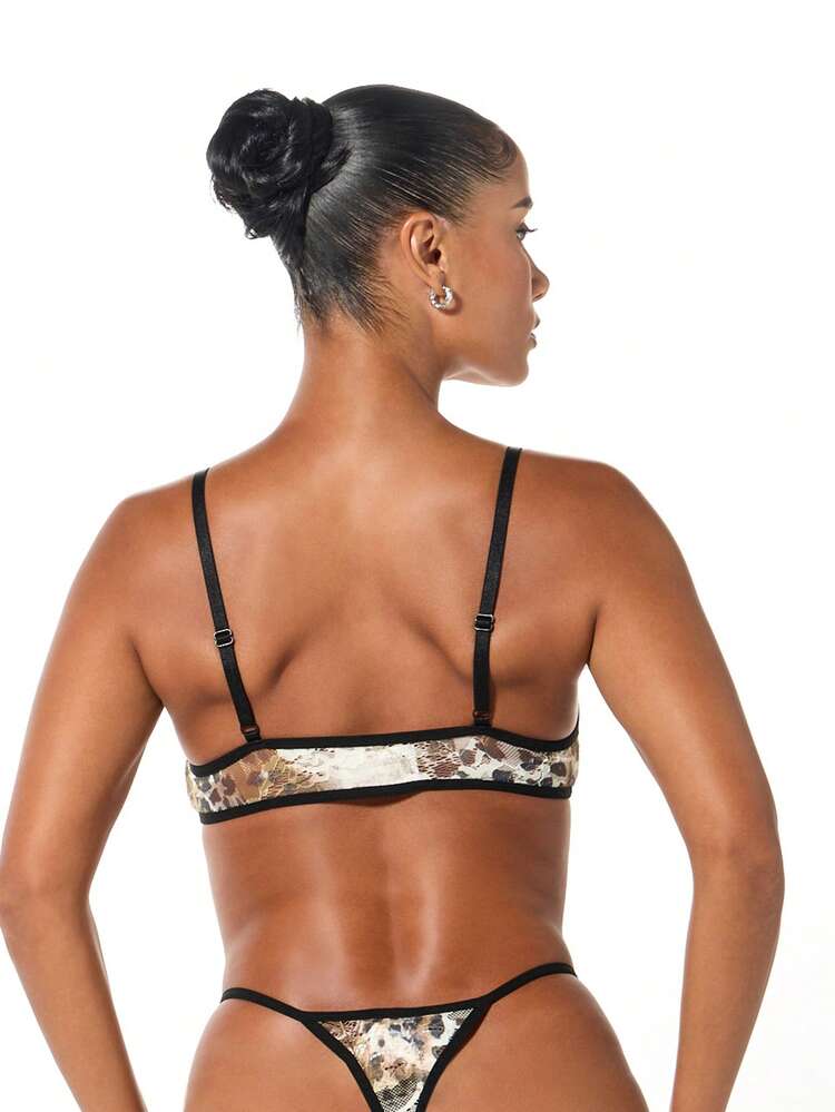 SUMWON WOMEN Animal Lace Bralette With Strappy Details