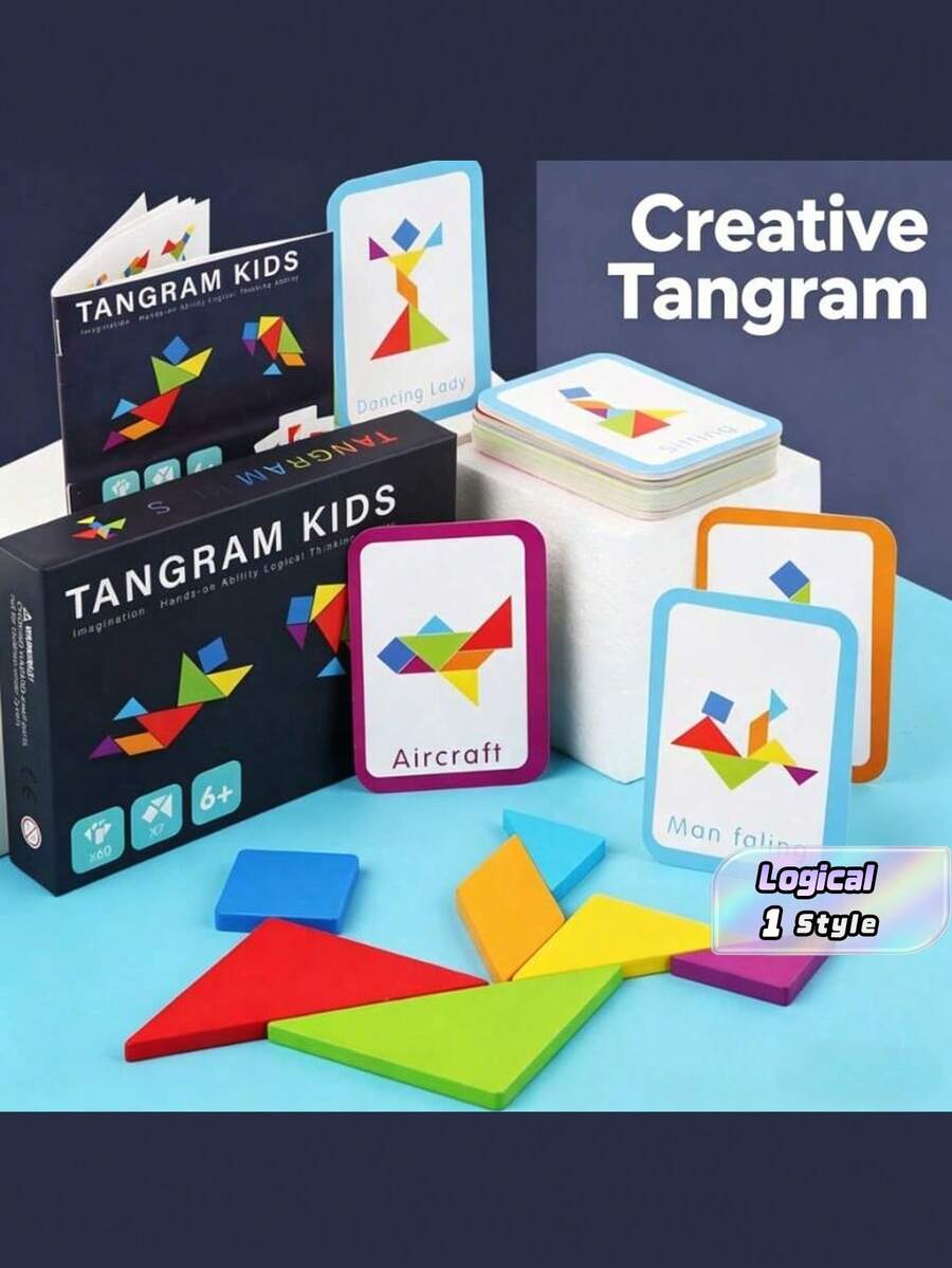 60-Piece Wooden Jigsaw Puzzle Game - Develops Geometry, Math, Problem-Solving Skills, And Hand-Eye Coordination - Perfect Educational Toy For Kids, Ideal Halloween And Christmas Gift - Multicolor - View 1