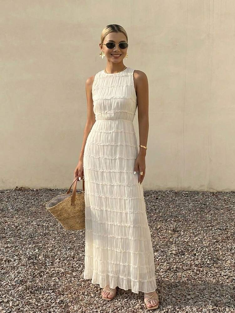 Vacation Style Lace-Up Dress For Women