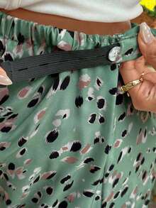 SHEIN Maternity Casual Printed Pants Autumn - Green - View 7