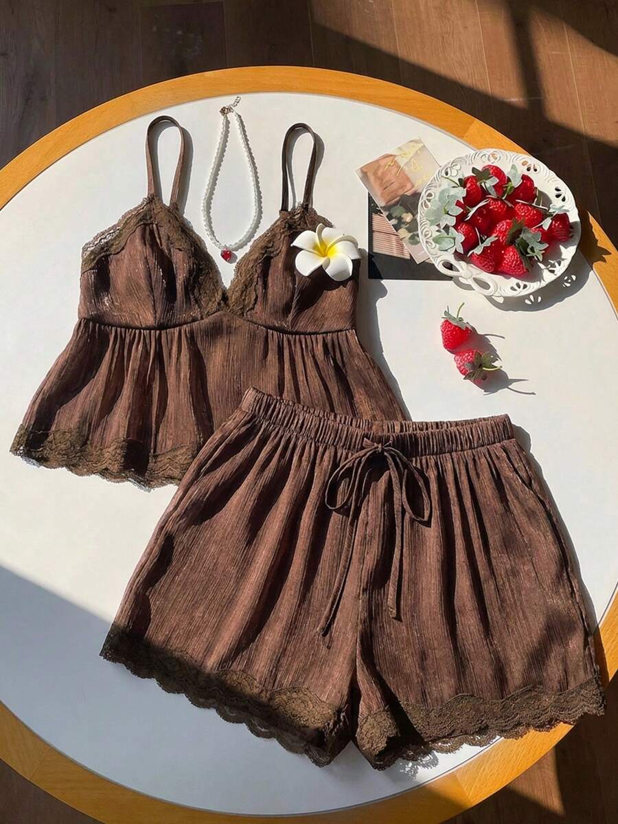 Comfortcana Women Two-Piece Outfits - Brown - View 1