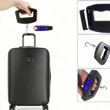 1PC 50KG Electronic Luggage Scale With Hook, Portable Travel Scale With Backlight, Digital Travel Hanging Scale, Travel Essential - Black - View 2