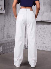 Jeans de mezclilla para mujer - Blanco - Ver 2