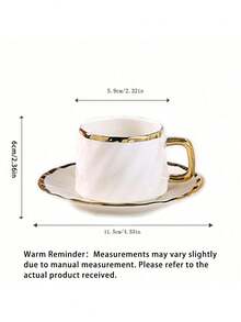 90ML/3.16oz Coffee Cup & Saucer Set, Suitable For Drinking Espresso Or Turkish Coffee - Type I - View 2