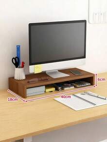 Zazumi 1PC Computer Monitor Stand Riser Desktop Organizer Shelf For Keyboard Storage Office Desk Space Saving Accessory Ergonomic Height Adjustable Home Office Laptop Riser Desk Organizer - multicolor - View 8