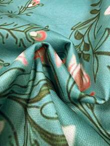 SHEIN LUNE CURVE 大码女式印花卫衣，优雅图案印花热销抽绳连帽衫 - 彩色 - 查看 3