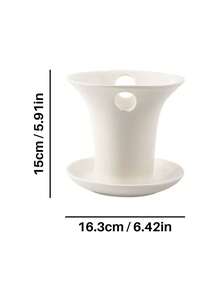 Cirelle 1pc Simple Ceramic Toothbrush Holder, Multi-Purpose Bathroom Organizer, Elegant White Countertop Caddy For Toothpaste, Razors & Accessories, Minimalist Vanity Storage Cup, Ideal Gift For Home Decor & Housewarming, Keeps Toiletries Neat - White - View 4