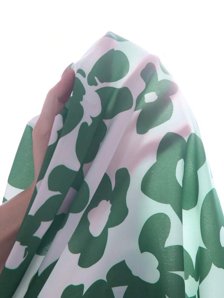 Plus Size Women Summer Casual Printed Cap Sleeve Cutout Neck Blouse Summer Top Beach Outfit For Women