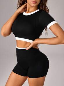 SHEIN Dewbera Áo Tees & Tanks  Thể thao Nữ - màu đen - Xem 4