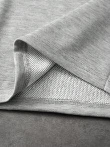 PAVTROS Men's Floral Embroidery Drawstring Waist Casual Sweatpants - Grey - View 5