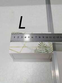 10件装叶子印花礼盒（带丝带）、婚礼纸质糖果盒、水瓶、厨房用品、斋月装饰、厨房配件、斯坦利杯、房间装饰、斋月装饰、家居装饰、浴室装饰 - 白色 - 查看 4