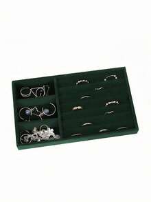 1/4/5PCS Jewelry Display Tray, Stackable Drawer Jewelry Storage Box, Velvet Grid Jewelry Organizer Tray, Multi-Purpose Jewelry Box For Rings, Earrings And Necklaces, Large Capacity Drawers For Easy Classification And Space-Saving Back To School - Multicolor - View 21