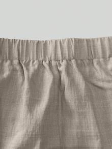 EMERY ROSE Ruffle Hem Decorated Camisole + Pants Set - Khaki - View 8