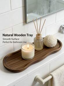 High-Quality Wooden Tray Suitable For Bathroom, Perfume Tray, Kitchen Tray, Reception Tray, Decorative Tray, Applicable For Room Decor, Home Decor, Bathroom Decor And Living Room Decor, Widely Used Wooden Tray In Household - C-Wood Color - View 4