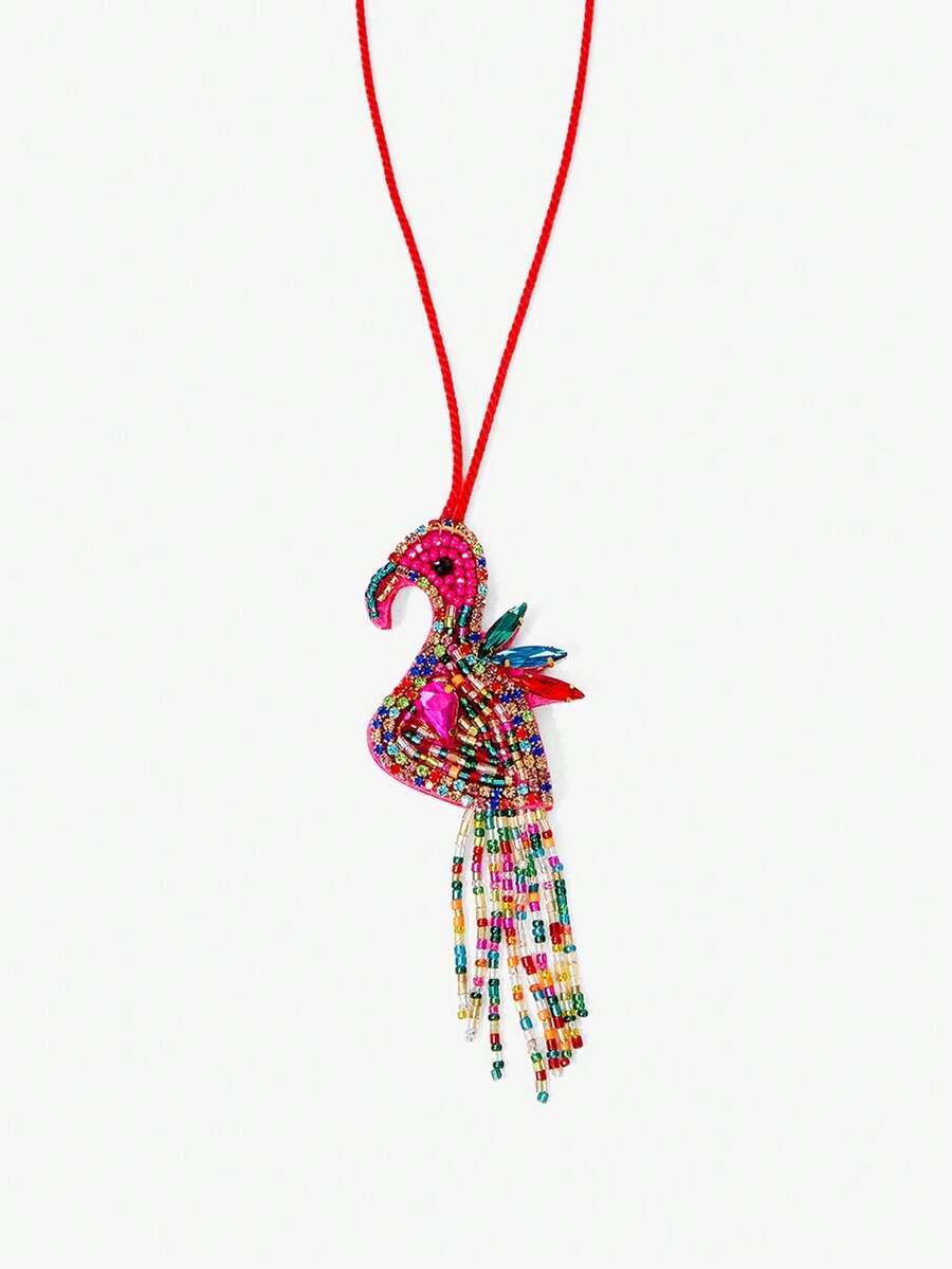 Viva Strut A Summer Island Style Handmade Beaded Bird Bag Pendant, Fresh Diamond-Encrusted Bird Pendant, Niche Holiday Accessories - bird - View 1