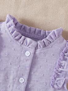 SHEIN Blusa sin mangas con volantes para niñas bebé - Púrpura malva - Ver 9