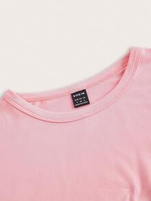 SHEIN EZwear 4件套休闲圆领短袖修身女式T恤，适合夏季穿着 - 彩色 - 查看 5