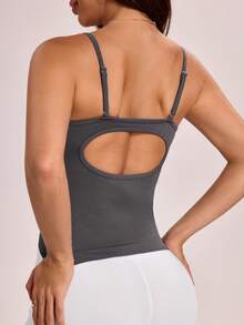 WanderVale Women's Solid Color Casual Sexy Versatile Daily Wear Camisole Top Golf Pastal Summer - Grey - View 4