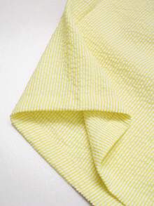 Manfinity Swimmode Summer Men's Striped Print Drawstring Waist Beach Shorts , Holiday Vacation Beach Hawaii Tropical Swim Bathing Vacation Date Couple - Light Yellow - View 3