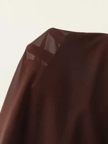 Vesra 女款不對稱金屬裝飾不對稱肩上衣，夏季 - 咖啡棕 - 查看 7