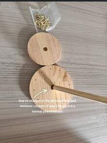 Zazumi 1個圓形木製項鍊架，附12-18個掛鉤，優雅珠寶店櫥窗展示架，項鍊與手鍊桌面收納架，便攜旅行必備，宿舍收納幫手，時尚秋季家居裝飾，聖誕節、感恩節、新年、情人節理想禮物及家居裝飾 - 彩色 - 查看 8